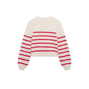 Mint Velvet Red Wool Blend Stripe Knit Cardigan